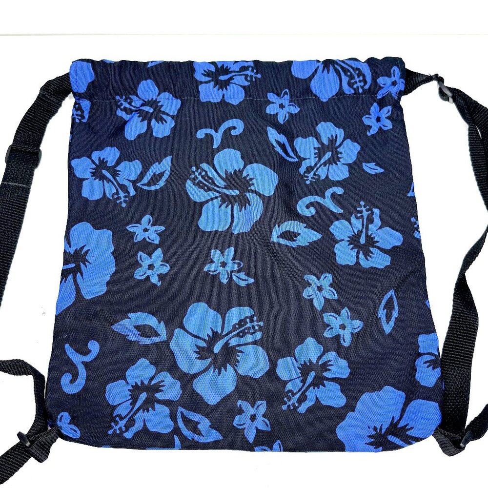 NEW Hibiscus Floral Hawaiian Outdoor Gym Beach Cinch Drawstring Sport Backpack